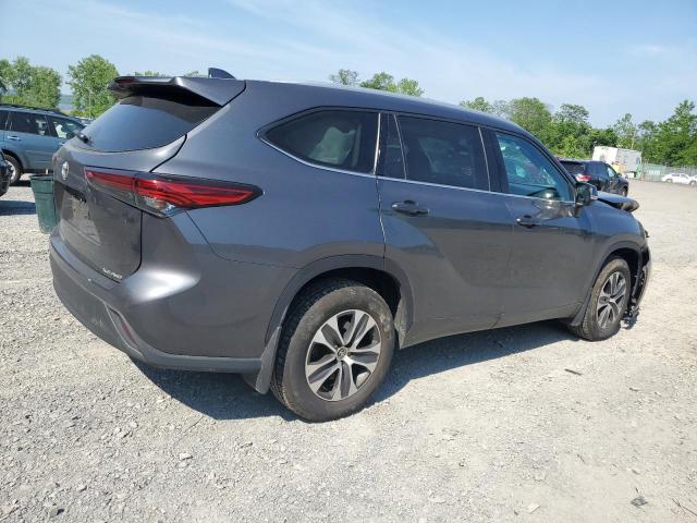 5TDGZRBH0NS179169 - 2022 TOYOTA HIGHLANDER XLE GRAY photo 3