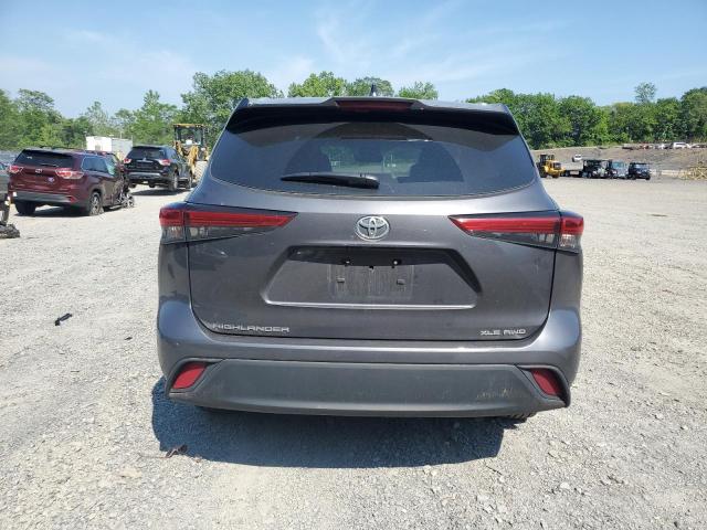 5TDGZRBH0NS179169 - 2022 TOYOTA HIGHLANDER XLE GRAY photo 6