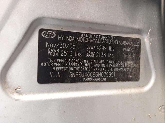 5NPEU46C96H079991 - 2006 HYUNDAI SONATA GLS SILVER photo 13