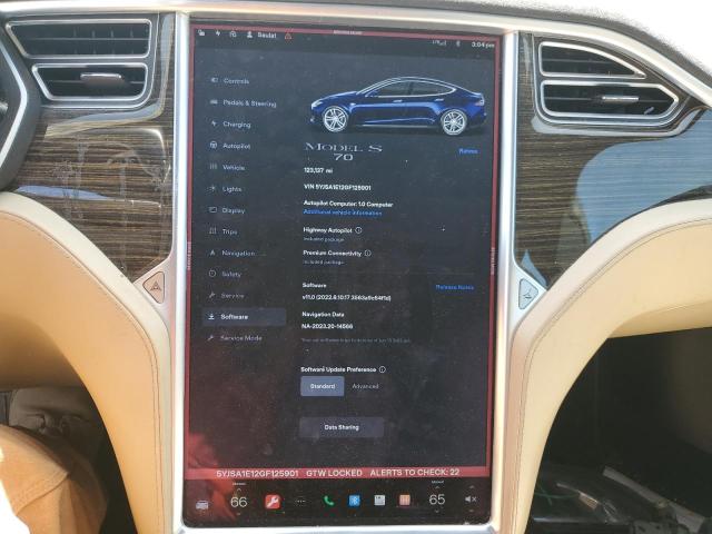 5YJSA1E12GF125901 - 2016 TESLA MODEL S 蓝色 照片 9