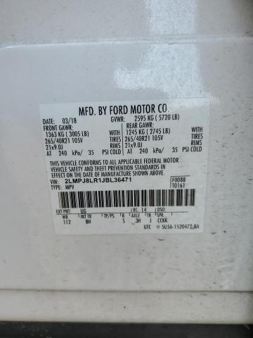 2LMPJ8LR1JBL36471 - 2018 LINCOLN MKX RESERVE أبيض صورة 13