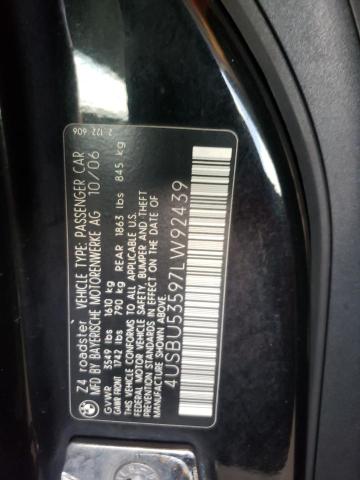 4USBU53597LW92439 - 2007 BMW Z4 3.0SI BLACK photo 12