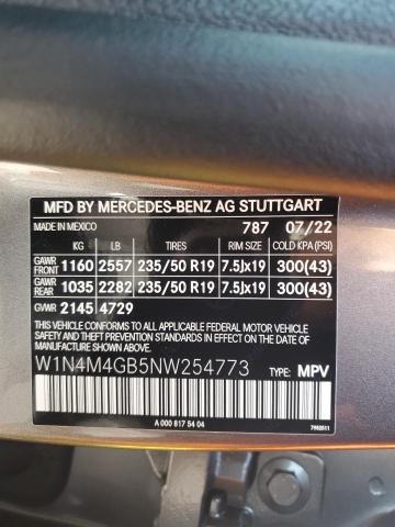 W1N4M4GB5NW254773 - 2022 MERCEDES-BENZ GLB 250 GRAY photo 14