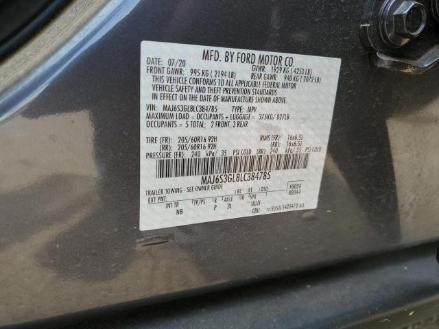 MAJ6S3GL8LC384785 - 2020 FORD ECOSPORT SE ნაცრისფერი ფოტო 12