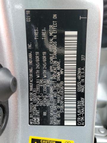 5TDBZRFH0JS838799 - 2018 TOYOTA HIGHLANDER LE SILVER photo 12