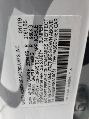 19UUB2F48KA010033 - 2019 ACURA TLX TECHNOLOGY WHITE photo 12