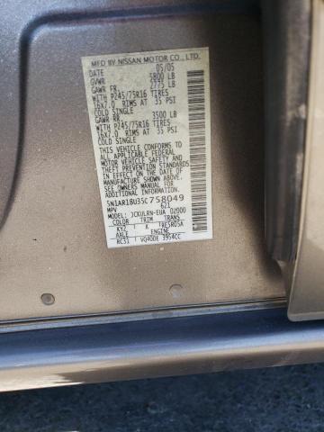 5N1AR18U35C758049 - 2005 NISSAN PATHFINDER LE ოქროსფერი ფოტო 12