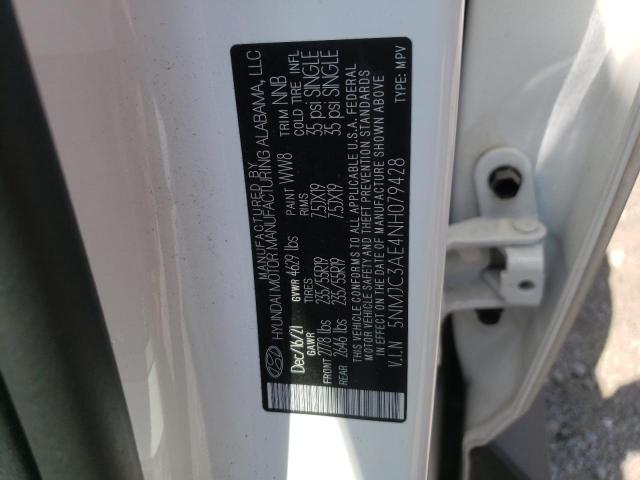 5NMJC3AE4NH079428 - 2022 HYUNDAI TUCSON SEL WHITE photo 12