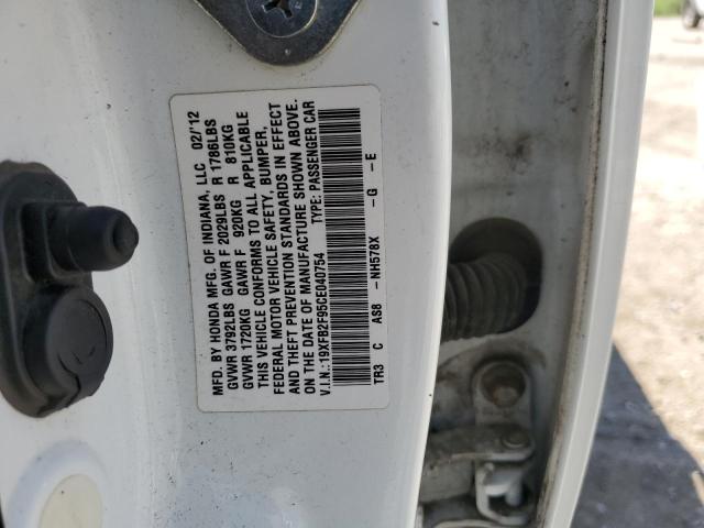 19XFB2F95CE040754 - 2012 HONDA CIVIC EXL Ağ foto 12
