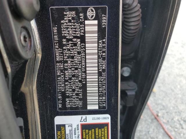 4T1BF1FK8HU397513 - 2017 TOYOTA CAMRY LE შავი ფოტო 13