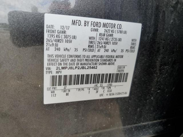 2LMPJ8LP2JBL25462 - 2018 LINCOLN MKX RESERVE Մոխրագույն լուսանկար 13