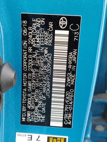 JTDKARFP7J3095543 - 2018 TOYOTA PRIUS PRIM 蓝色 照片 13