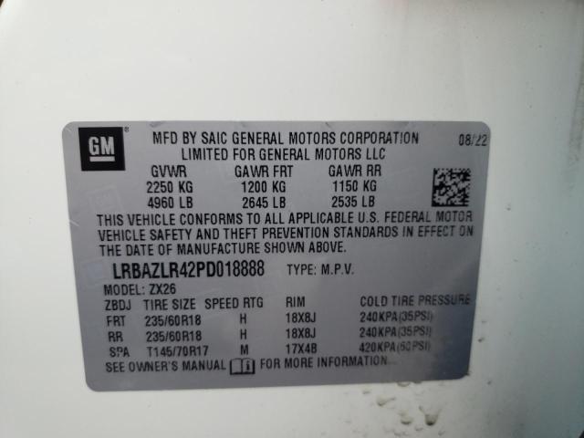 LRBAZLR42PD018888 - 2023 BUICK ENVISION PREFERRED WHITE photo 12