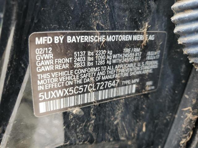 5UXWX5C57CL727647 - 2012 BMW X3 XDRIVE28I BLACK photo 13