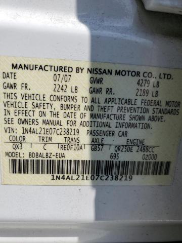 1N4AL21E07C238219 - 2007 NISSAN ALTIMA 2.5 WHITE photo 13