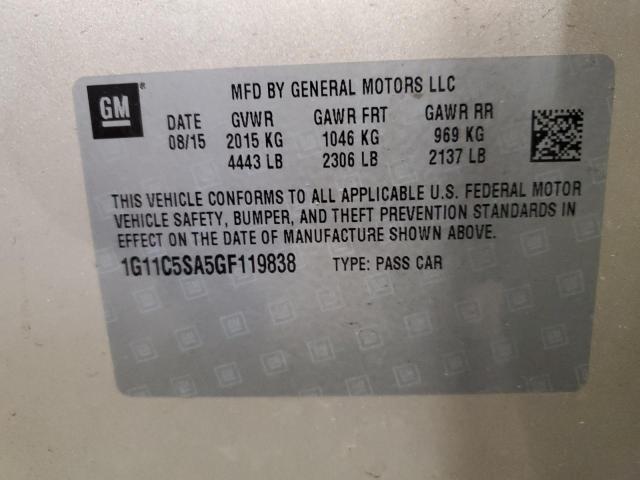 1G11C5SA5GF119838 - 2016 CHEVROLET MALIBU LIM LT Бежевый фото 13