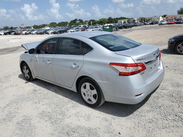 3N1AB7AP0DL636867 - 2013 NISSAN SENTRA S SILVER photo 2