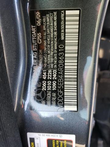 WDDGF5EB4AR086310 - 2010 MERCEDES-BENZ C 300 GRAY photo 12