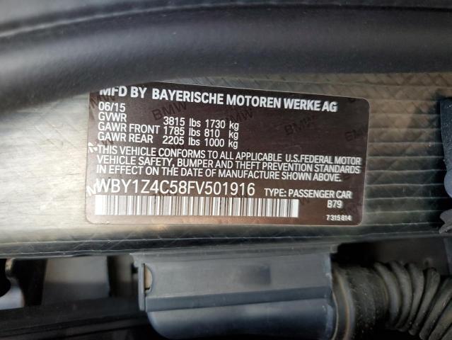 WBY1Z4C58FV501916 - 2015 BMW I3 REX BLACK photo 12