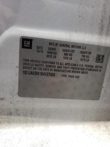 1G1JA6SH1E4127663 - 2014 CHEVROLET SONIC LS WHITE photo 12