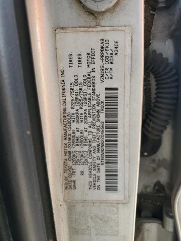 5TEGN92N82Z046563 - 2002 TOYOTA TACOMA DOUBLE CAB PRERUNNER SILVER photo 12