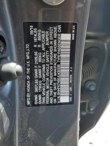 SHHFK7H50JU430335 - 2018 HONDA CIVIC EX Сұр фото 13