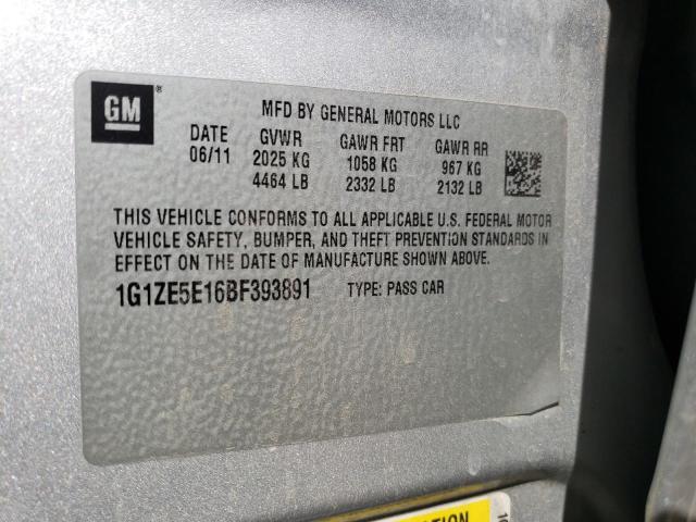 1G1ZE5E16BF393891 - 2011 CHEVROLET MALIBU LTZ 银色 照片 12