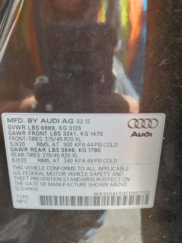 WA1DGAFE0CD007723 - 2012 AUDI Q7 PRESTIGE 棕色 照片 14