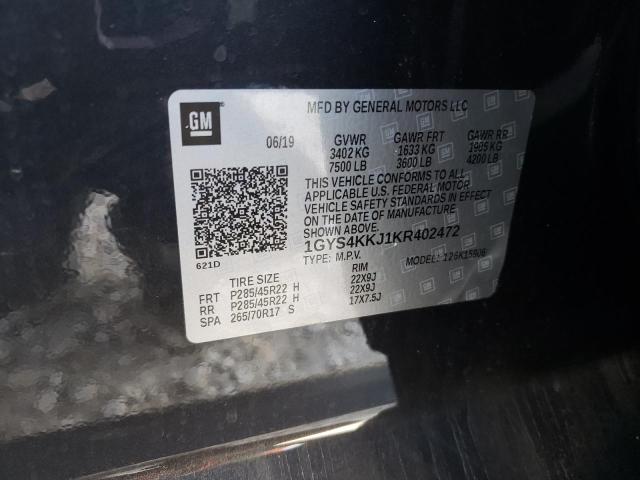 1GYS4KKJ1KR402472 - 2019 CADILLAC ESCALADE ESV PLATINUM შავი ფოტო 13