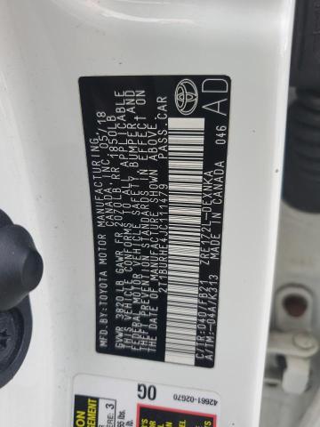 2T1BURHE4JC111479 - 2018 TOYOTA COROLLA L Beyaz fotoğraf 12