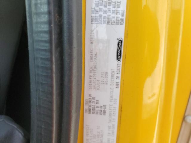 3ALACWDTXFDGD7936 - 2015 FREIGHTLINER M2 106 MEDIUM DUTY YELLOW photo 10