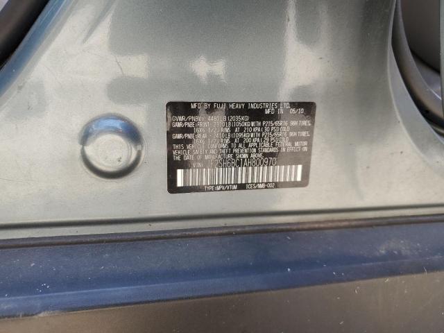 JF2SH6BC1AH800970 - 2010 SUBARU FORESTER XS Синій фото 12