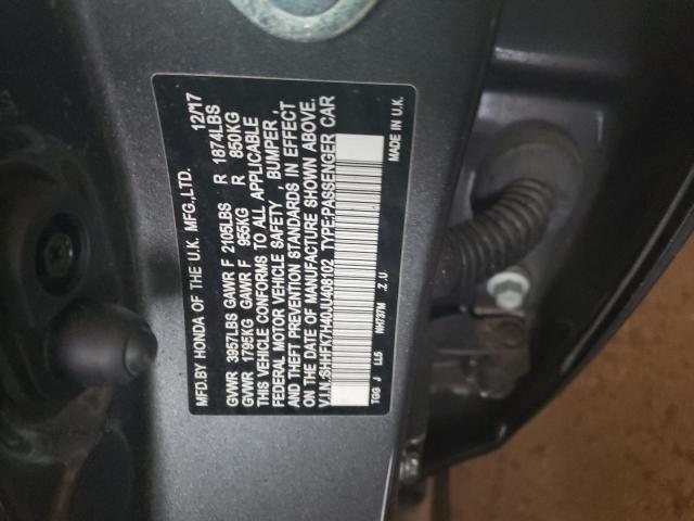 SHHFK7H40JU408102 - 2018 HONDA CIVIC SPORT 灰色 照片 13