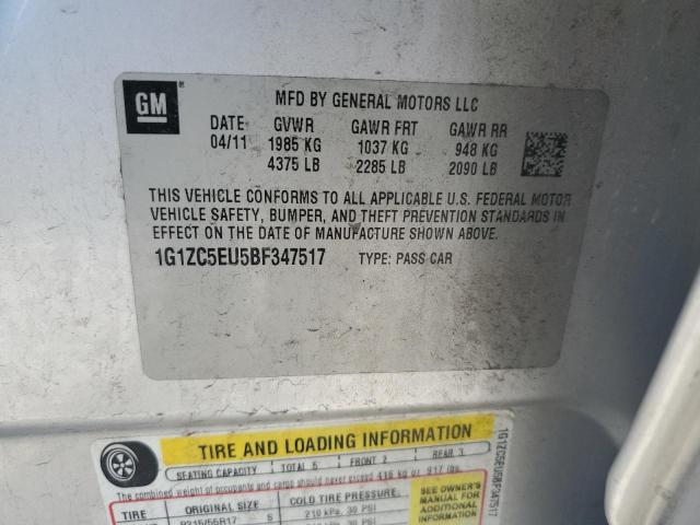 1G1ZC5EU5BF347517 - 2011 CHEVROLET MALIBU 1LT Gümüş foto 12