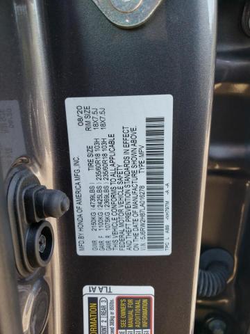 5J6RW2H87LA016278 - 2020 HONDA CR-V EXL GRAY photo 13