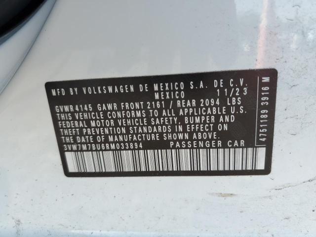 3VW7M7BU6RM033894 - 2024 VOLKSWAGEN JETTA SE WHITE photo 12