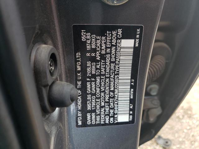 SHHFK7H43MU225975 - 2021 HONDA CIVIC SPORT 灰色 照片 13