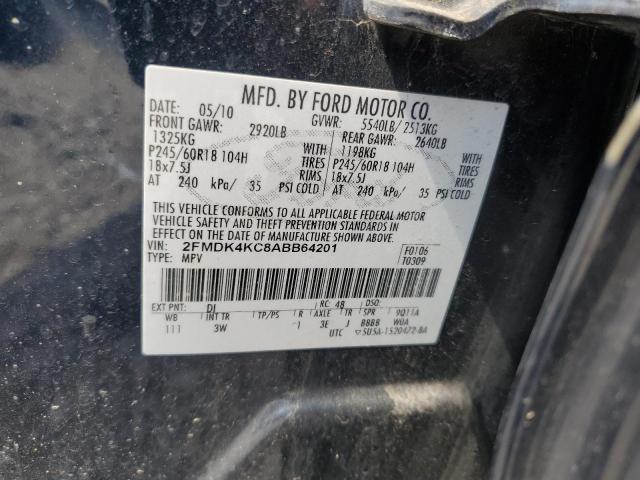 2FMDK4KC8ABB64201 - 2010 FORD EDGE LIMITED BLUE photo 13