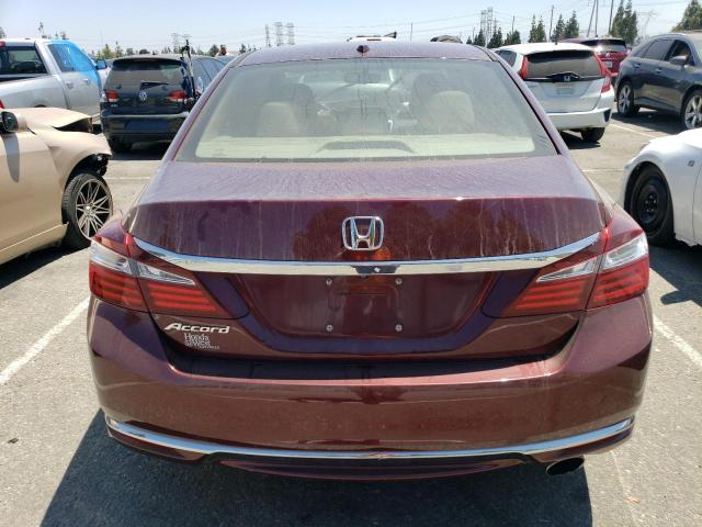 1HGCR2F80GA020699 - 2016 HONDA ACCORD EXL BURGUNDY photo 6