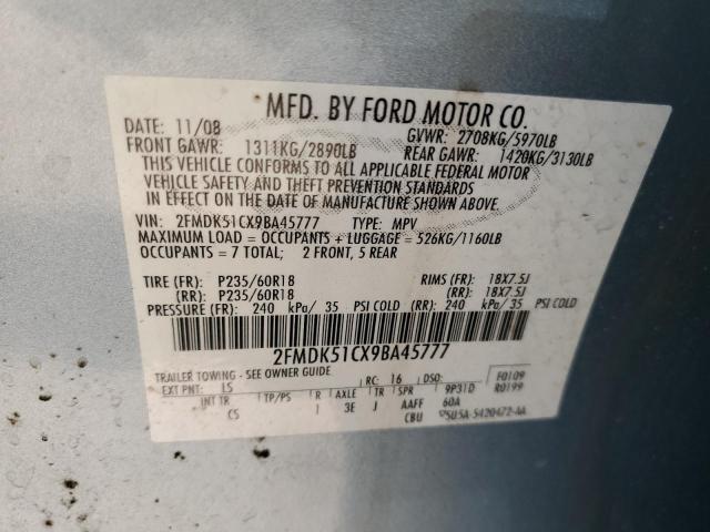 2FMDK51CX9BA45777 - 2009 FORD FLEX SE BLUE photo 13