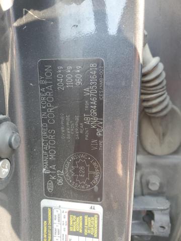 KNAGR4A67D5316418 - 2013 KIA OPTIMA SX GRAY photo 12