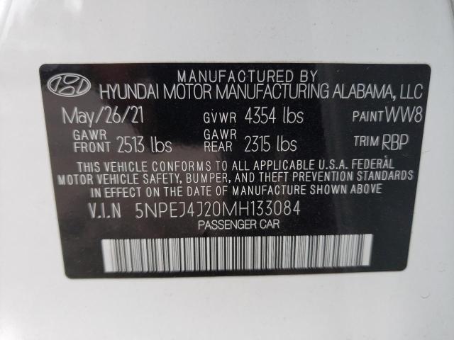 5NPEJ4J20MH133084 - 2021 HYUNDAI SONATA SEL PLUS WHITE photo 13