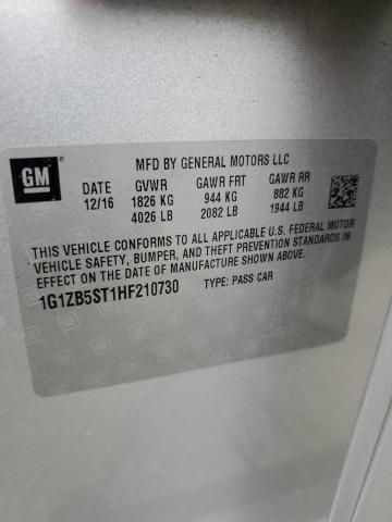 1G1ZB5ST1HF210730 - 2017 CHEVROLET MALIBU LS SILVER photo 13