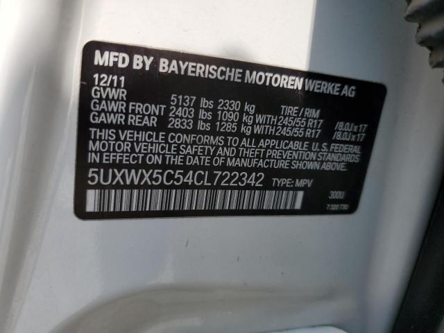 5UXWX5C54CL722342 - 2012 BMW X3 XDRIVE28I WHITE photo 13