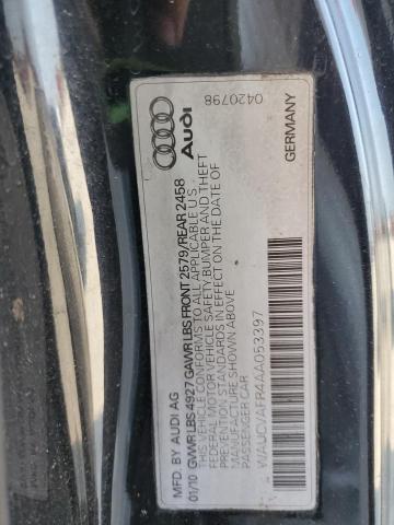 WAUCVAFR4AA053397 - 2010 AUDI S5 PREMIUM PLUS BLACK photo 12