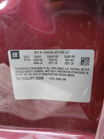 1G11C5SL8FF128906 - 2015 CHEVROLET MALIBU 1LT 栗色 照片 13