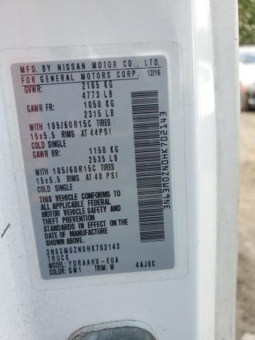 3N63M0ZN0HK702143 - 2017 CHEVROLET CITY EXPRE LT WHITE photo 13