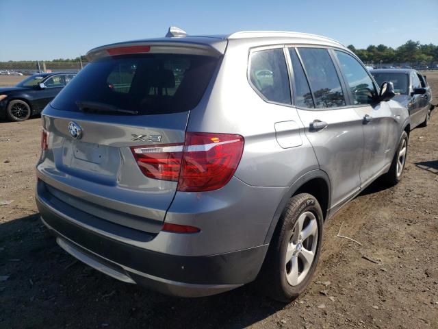 5UXWX5C53BL708317 - 2011 BMW X3 XDRIVE28I GRAY photo 4