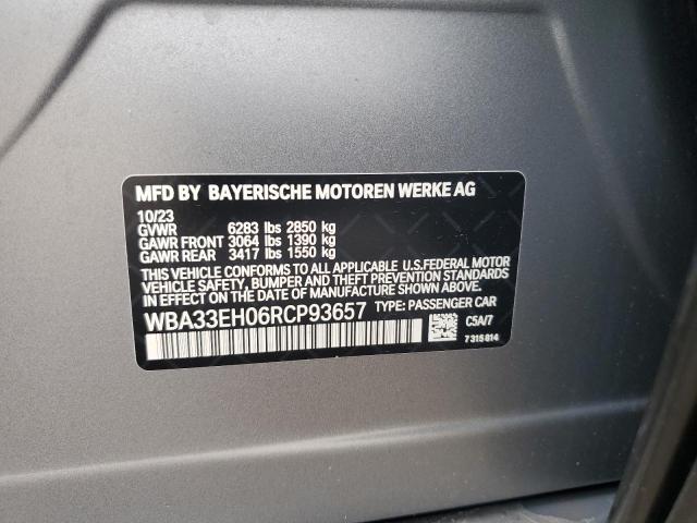 WBA33EH06RCP93657 - 2024 BMW 740 XI GRAY photo 13