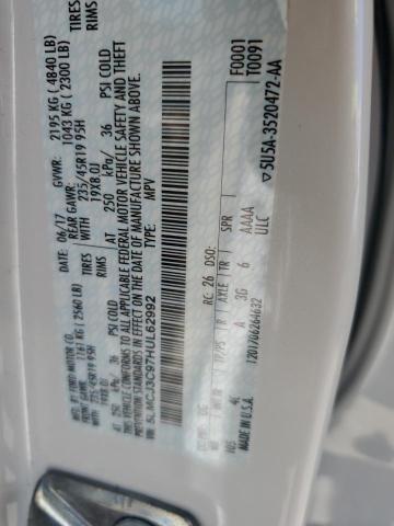 5LMCJ3C97HUL62992 - 2017 LINCOLN MKC RESERVE WHITE photo 13